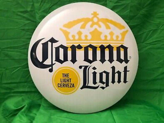 Metal Corona Light 15” Round Dome Tin Sign