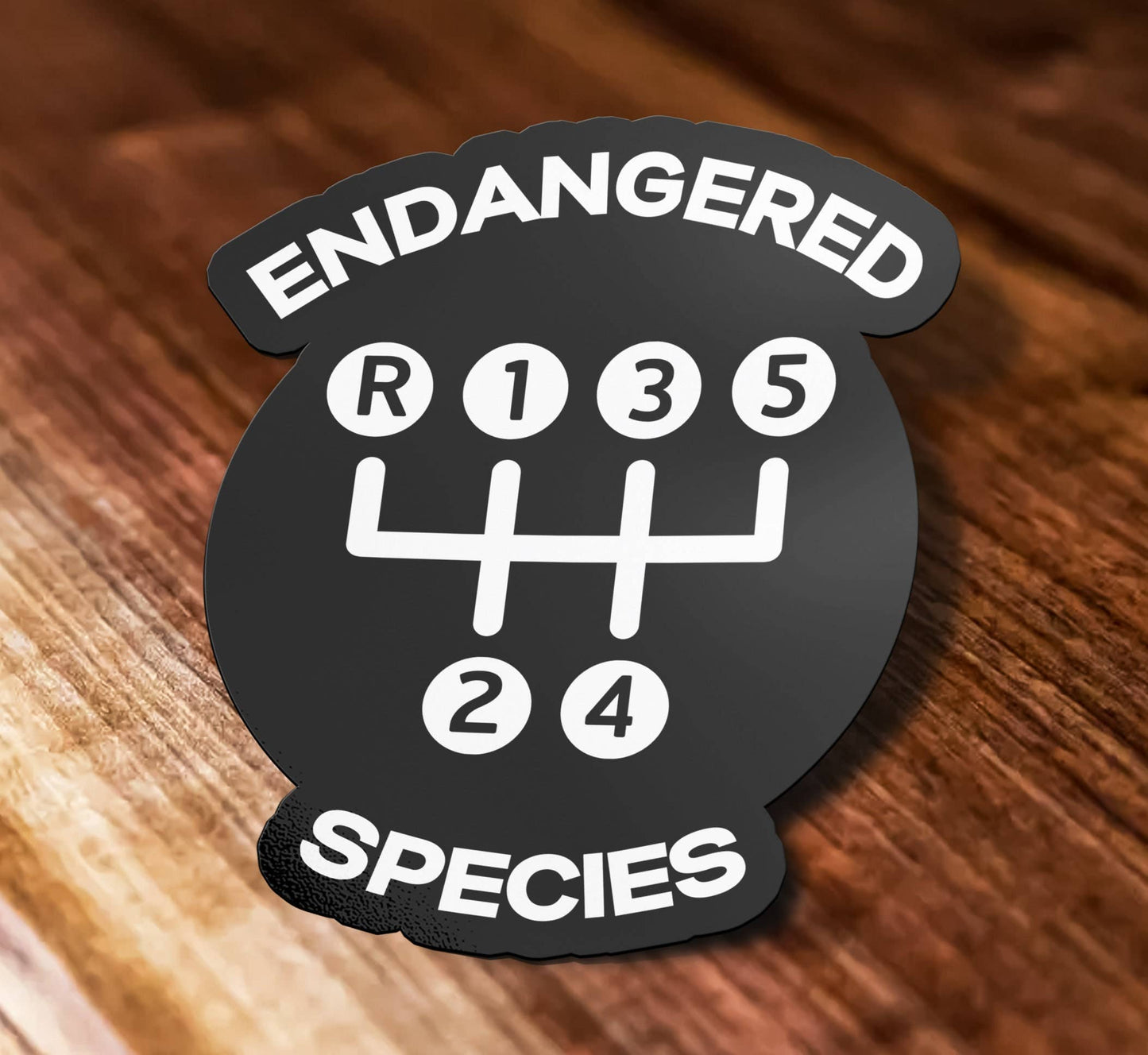 Endangered Species Five Speed Manual Car Waterproof Vinyl Sticker Decal for Car, Waterbottle and, Laptop