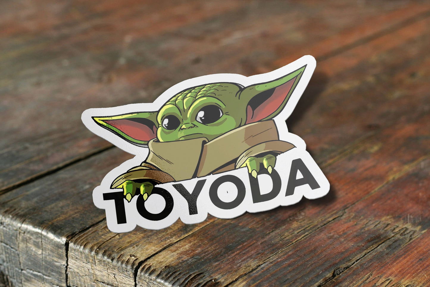 Toyota Sticker "Toyoda", Baby Yoda Sticker, Grogu Sticker, Star Wars Waterproof Vinyl Sticker For Waterbottle Laptops Meme Sticker