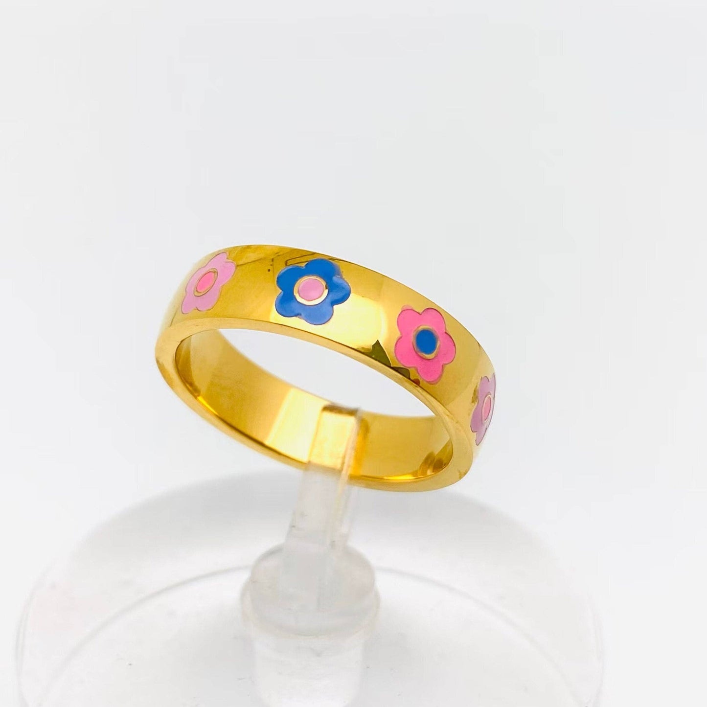 "Fuck You" Colored Enamel 18K Gold-plated Ring