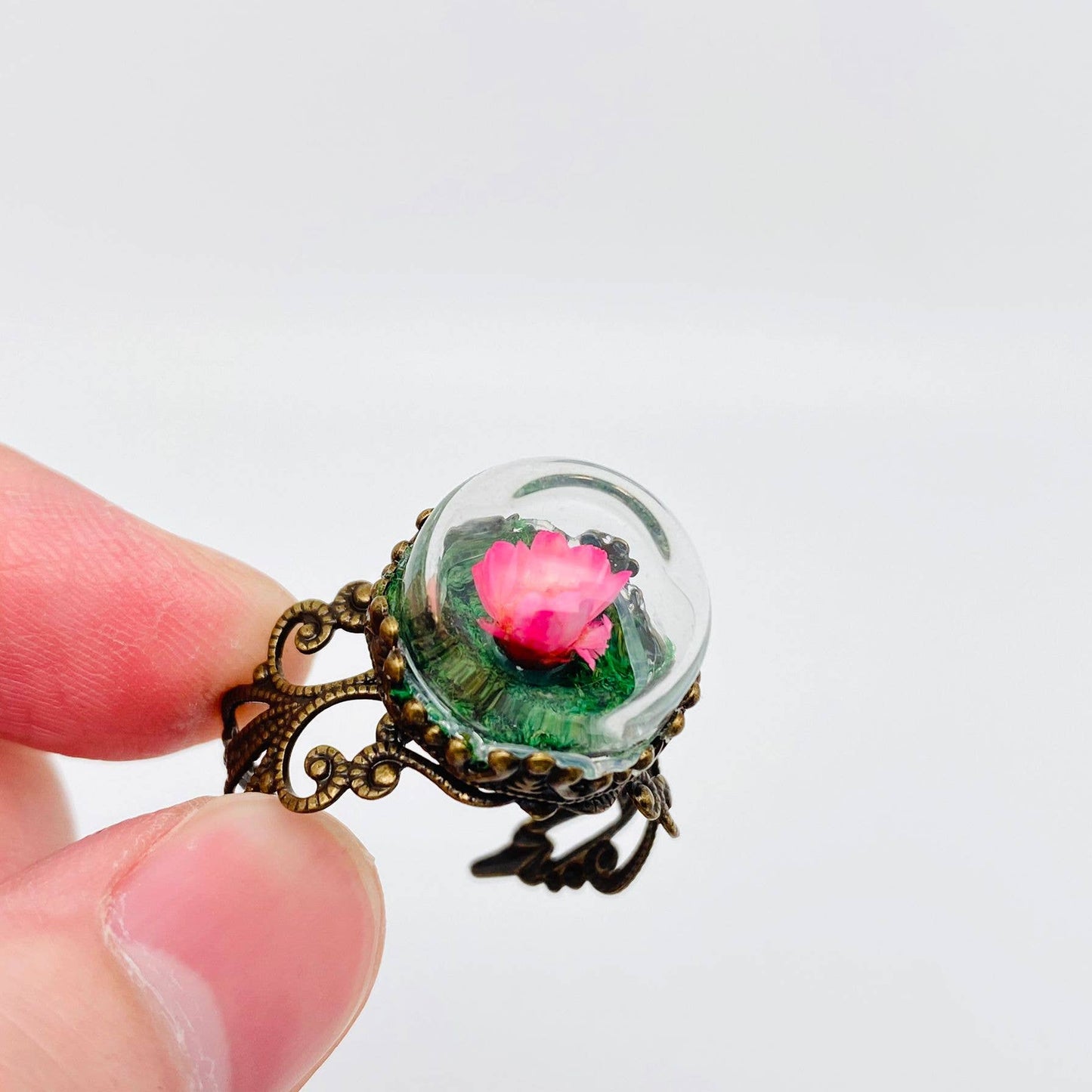 Colorful Baby's Breath Dried Flowers Classical Ring