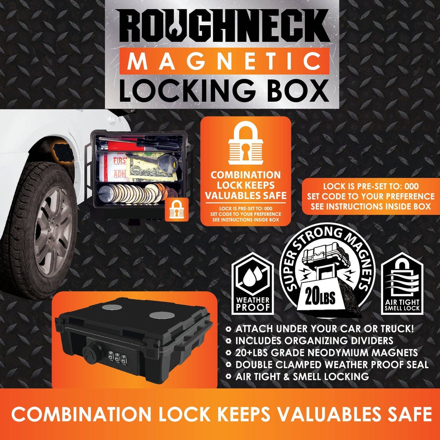 ROUGHNECK MAGNETIC LOCKING BOX