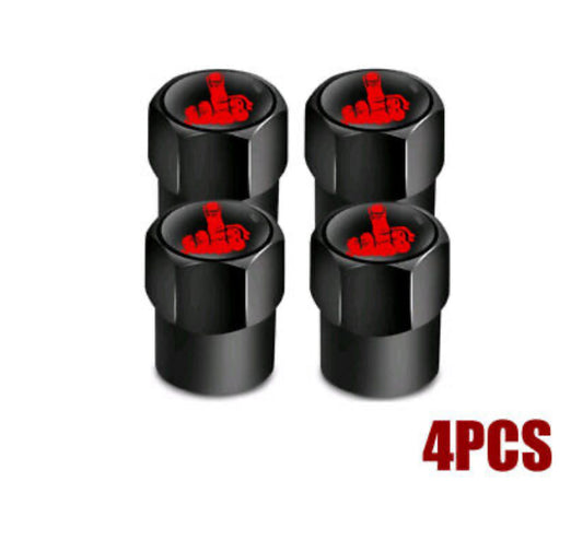 4Pcs/Set Middle Finger Tire Valve Caps, Seal Tire Valve Stem Caps, Dust Proof Covers Universal