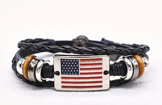 Patriotic American Flag Bangle Bracelet