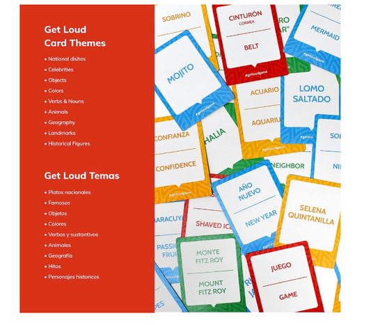 Get Loud - The Bilingual Guessing Word Game - Celebrates Latino Culture - for Kids & Adults - Family Friendly