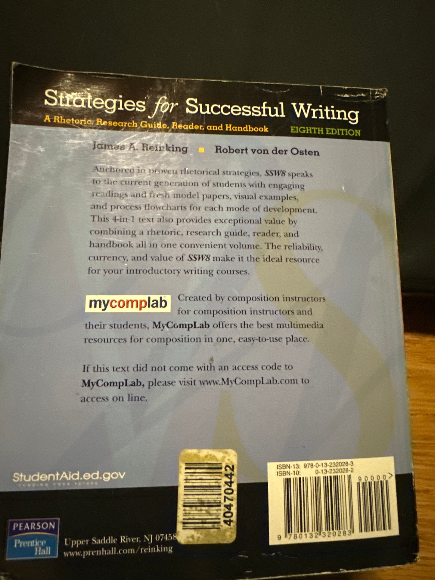 Strategies for Successful Writing: A Rhetoric, Research Guide, Reader and Handbook (8th Edition) by James A. Reinking, Robert von der Osten