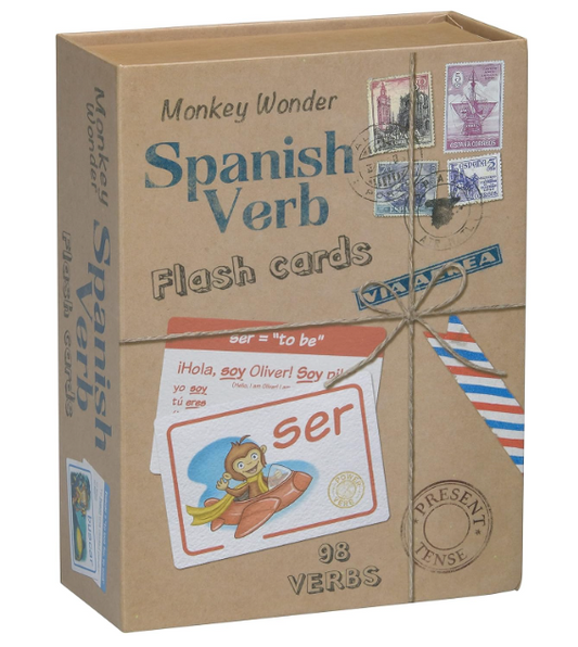 Spanish Verb Flash Cards by Monkey Wonder - Learn Spanish with 98 Verbs