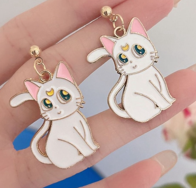 Luna and Artemis (Sailor Moon Cats) Earrings