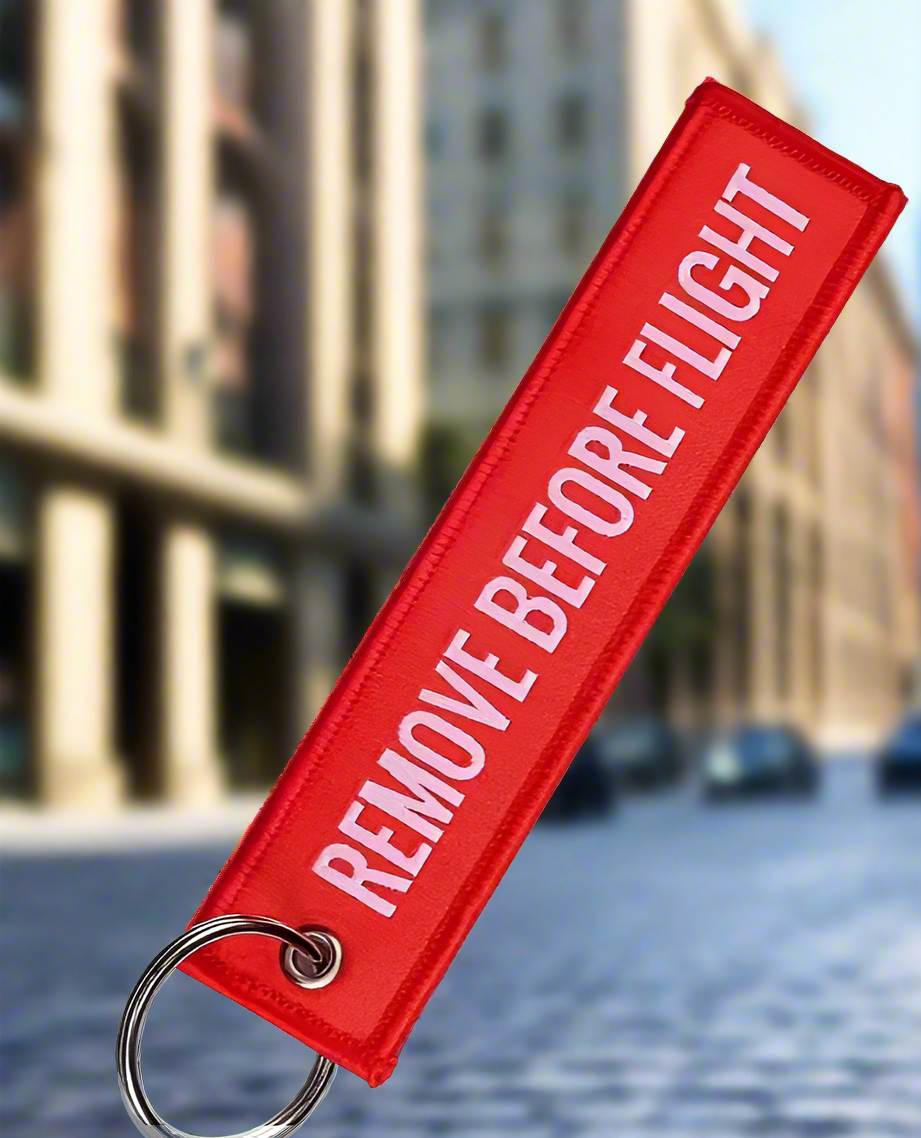 Remove Before Flight Pilot Aircraft Keychain Tag