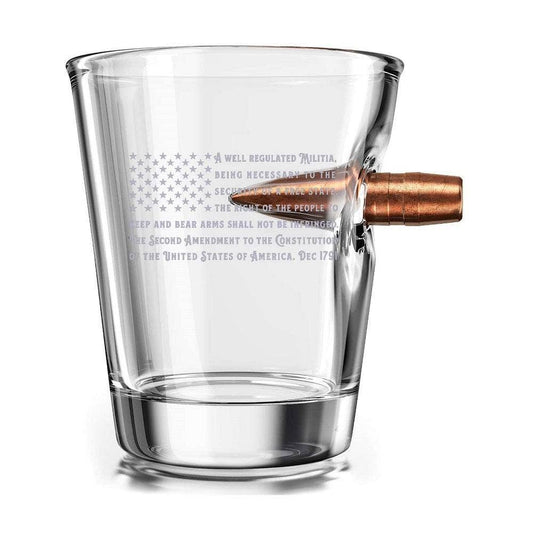 308 Real Bullet Shot Glass - 2nd Amendment American Flag