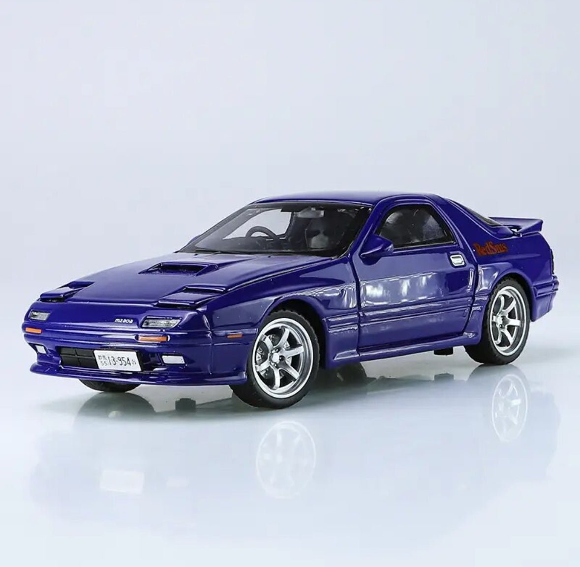1:32 Initial D Mazda RX 7 Blue Car Alloy Diecast Sports Vehicles Sound and Light Toy