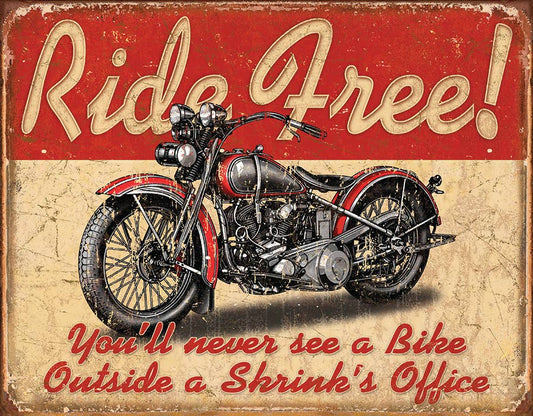 Ride Free Tin Sign
