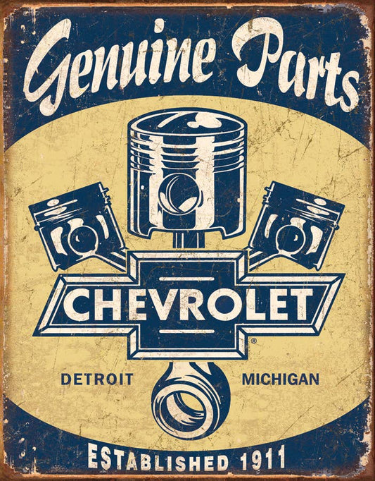 Chevy Parts - Pistons Tin Sign