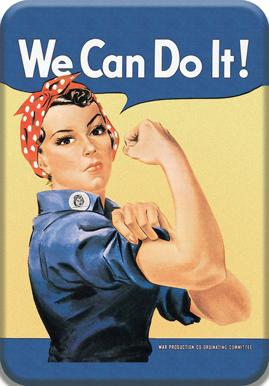 Magnet: Rosie the Riveter Metal wrapped with printed media