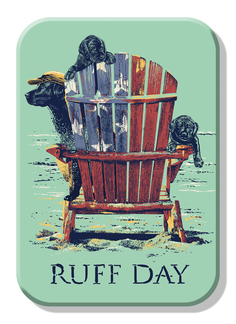 Magnet: Ruff Day Metal wrapped with printed media