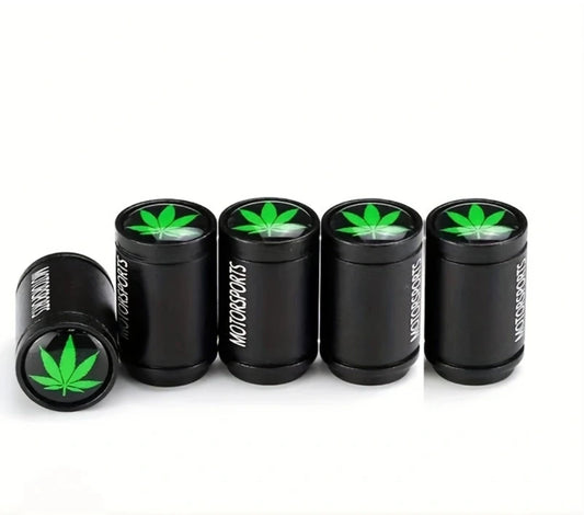 4pcs Cannabis Marijuana Logo Tire Valve Caps