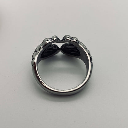 Stainless Steel Heart-shaped Skull Palm Ring - MJ/MR
