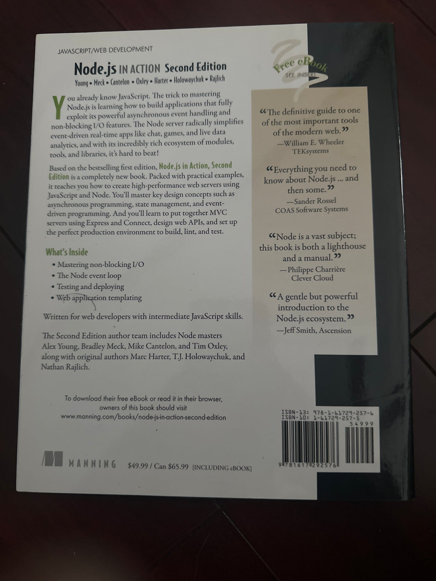 Node.js in Action 2nd Edition by Alex R. Young, Bradley Meck, Mike Cantelon, Tim Oxley, Marc Harter, TJ Holowaychuk, Nathan Rajlich