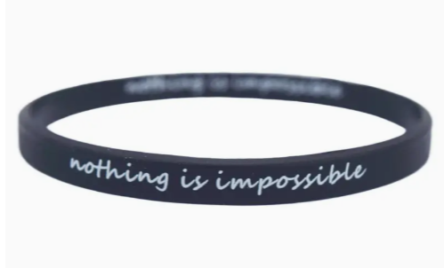 Inspirational Silicone Black Wristband