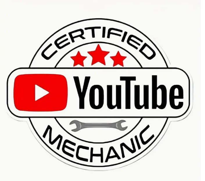 Certified YouTube Mechanic Sticker (5 x 5)