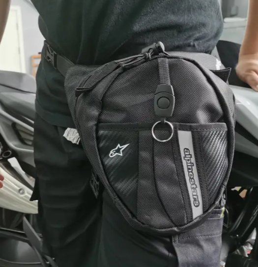 Alpinestars Racing Motorcycle Leg Bag Thigh-Bag Cushioned Black-Black