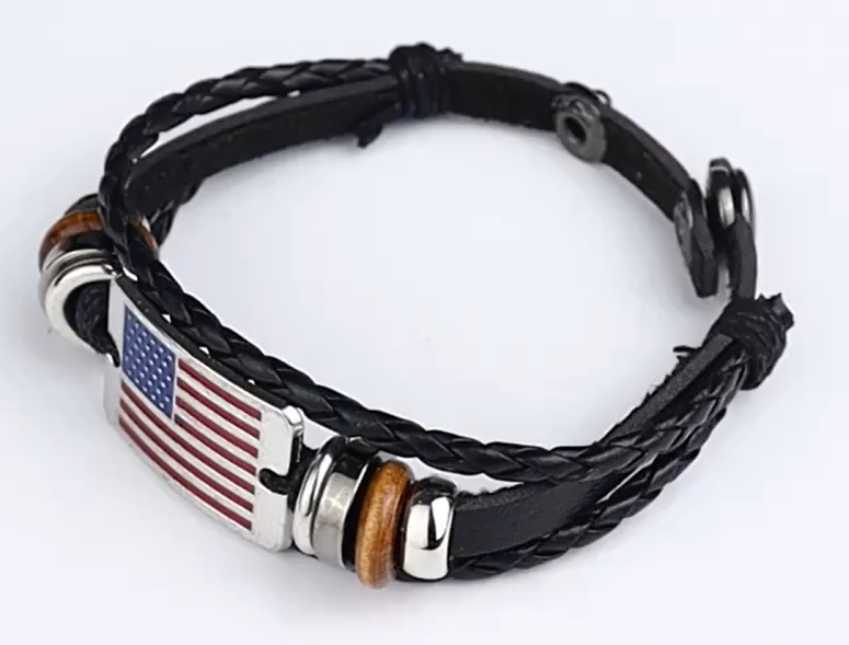 Patriotic American Flag Bangle Bracelet