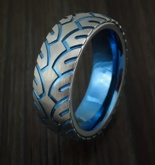 Blue Stainless Steel Tire Tread Ring