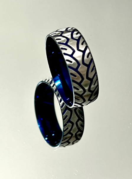 Blue Stainless Steel Tire Tread Ring