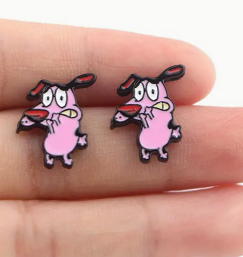 Courage The Cowardly Dog Earrings Studs