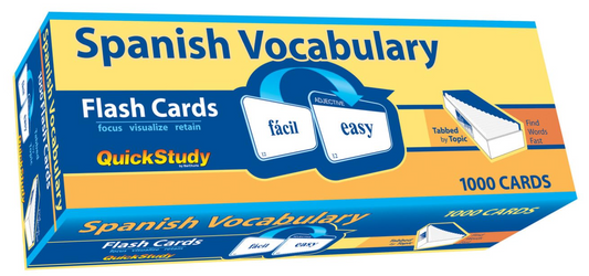 Spanish Vocabulary QuickStudy Laminated Reference Guide (QuickStudy Academic) Cards