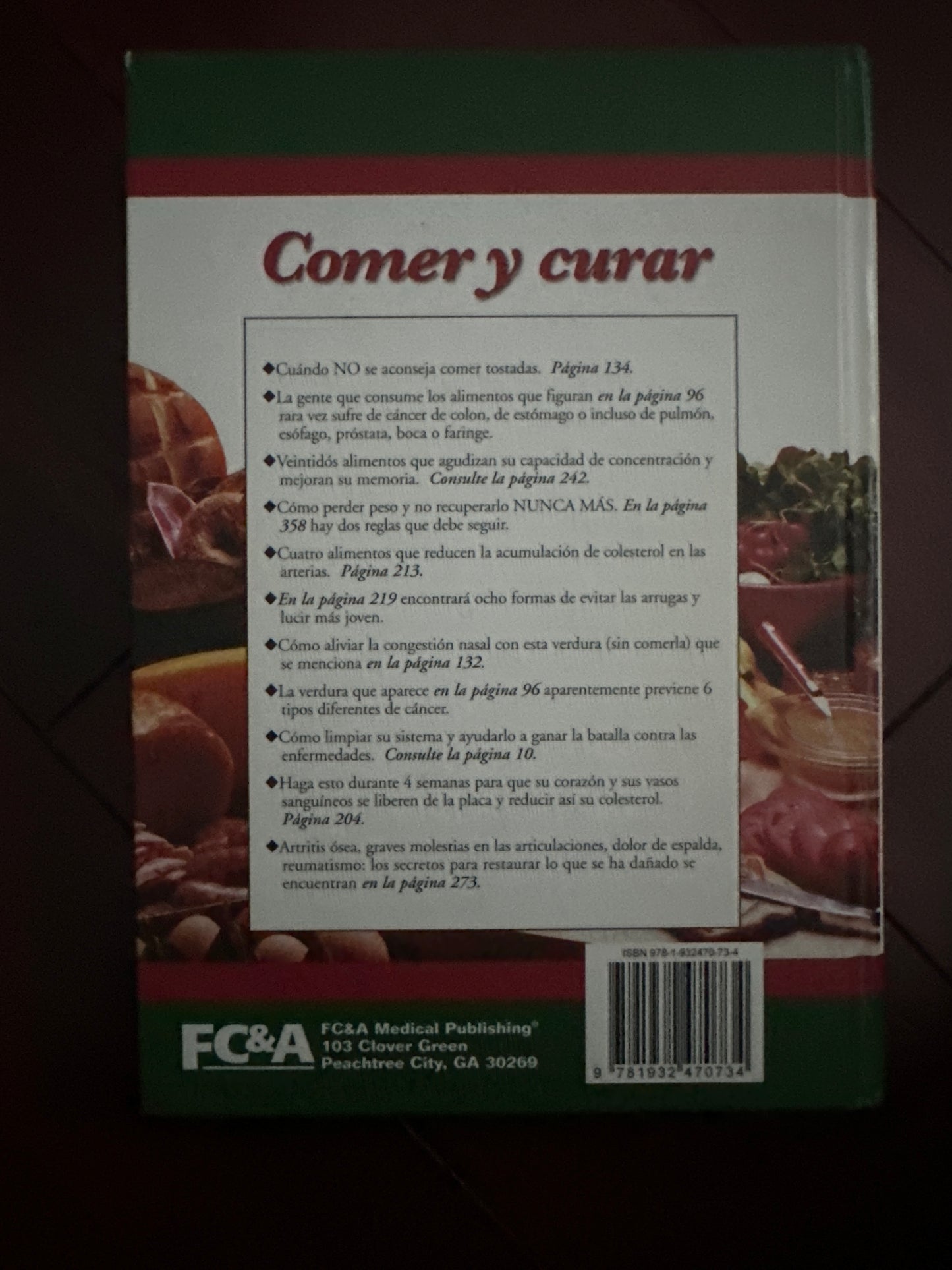 Comer y Curar Hardcover Spanish Edition  by Editors of FC&A Publishing