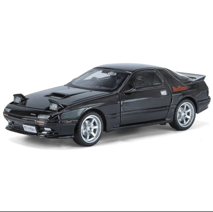 1:32 Initial D Mazda RX 7 Black Car Alloy Diecast Sports Vehicles Sound and Light Toy