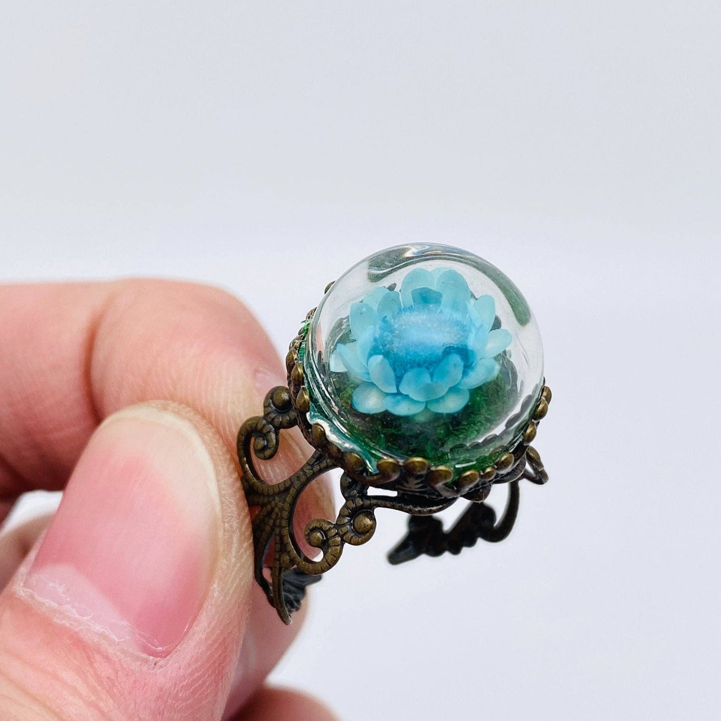 Colorful Baby's Breath Dried Flowers Classical Ring