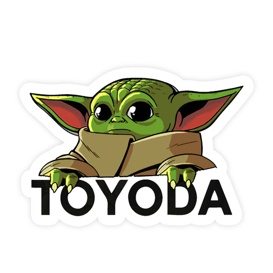 Toyota Sticker "Toyoda", Baby Yoda Sticker, Grogu Sticker, Star Wars Waterproof Vinyl Sticker For Waterbottle Laptops Meme Sticker