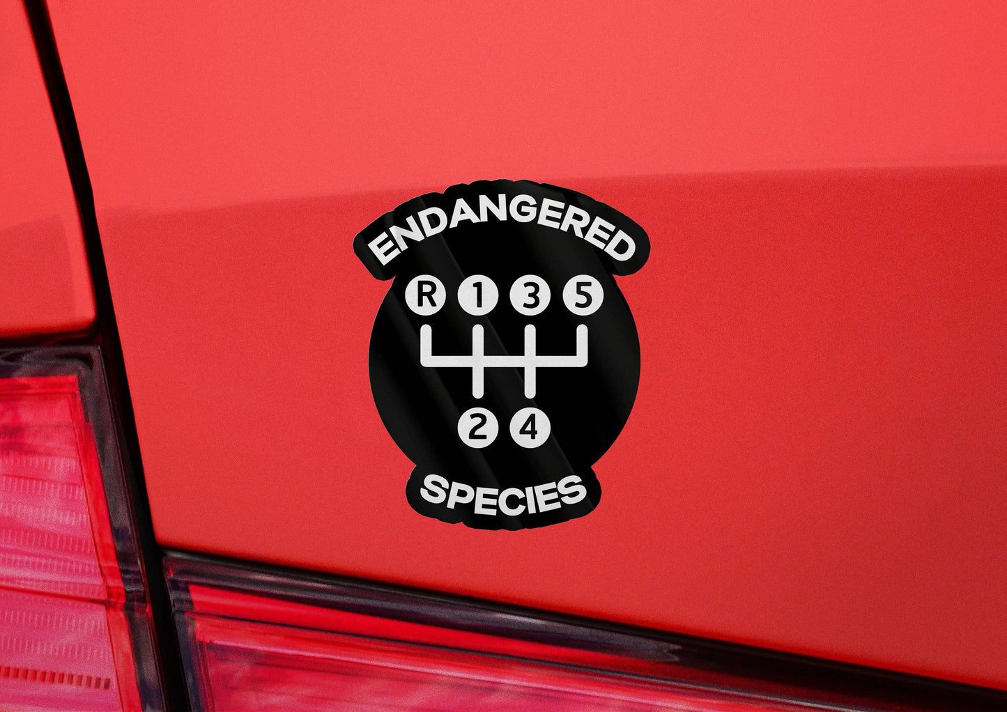 Endangered Species Five Speed Manual Car Waterproof Vinyl Sticker Decal for Car, Waterbottle and, Laptop