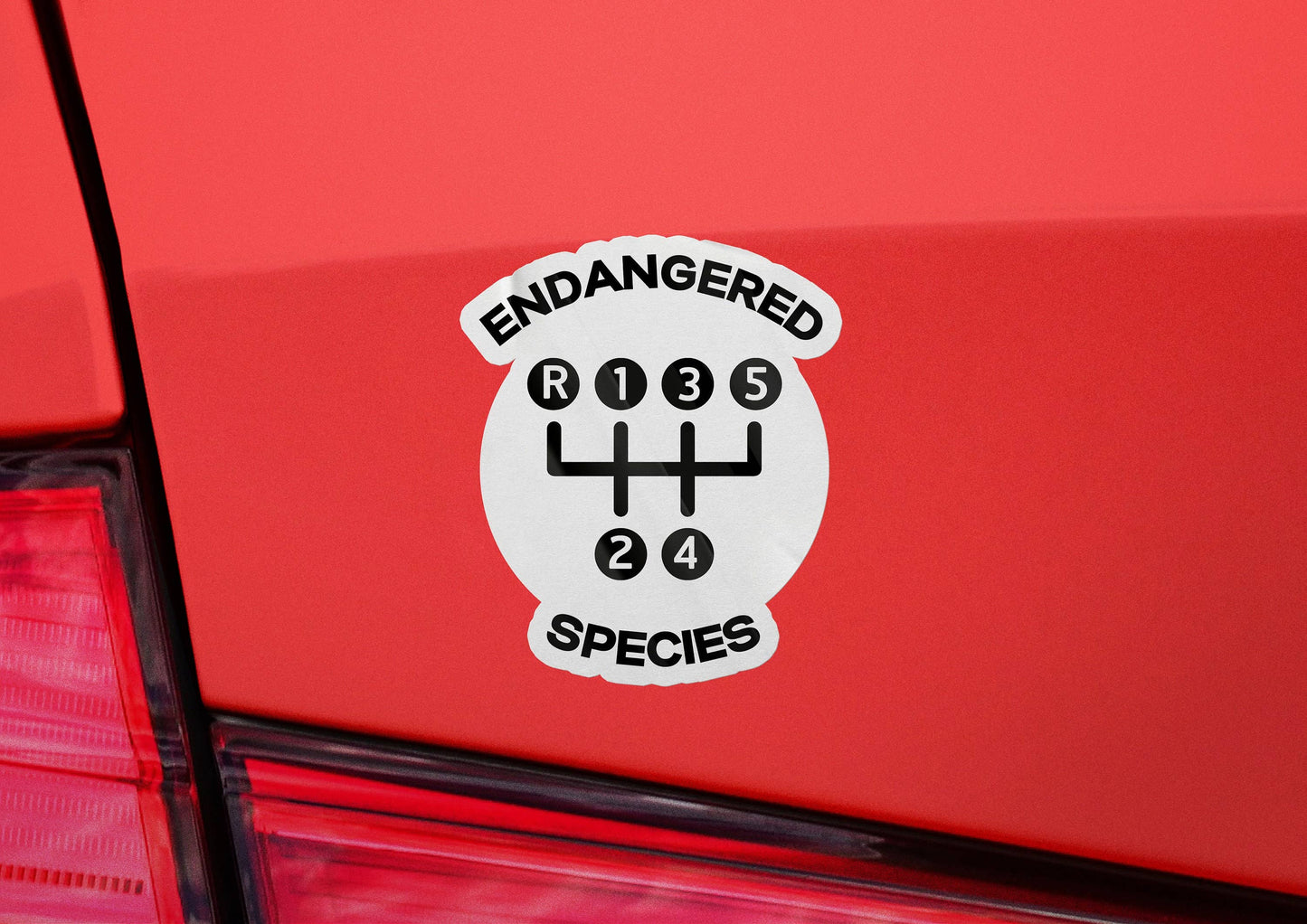 Endangered Species Five Speed Manual Car Waterproof Vinyl Sticker Decal for Car, Waterbottle and, Laptop