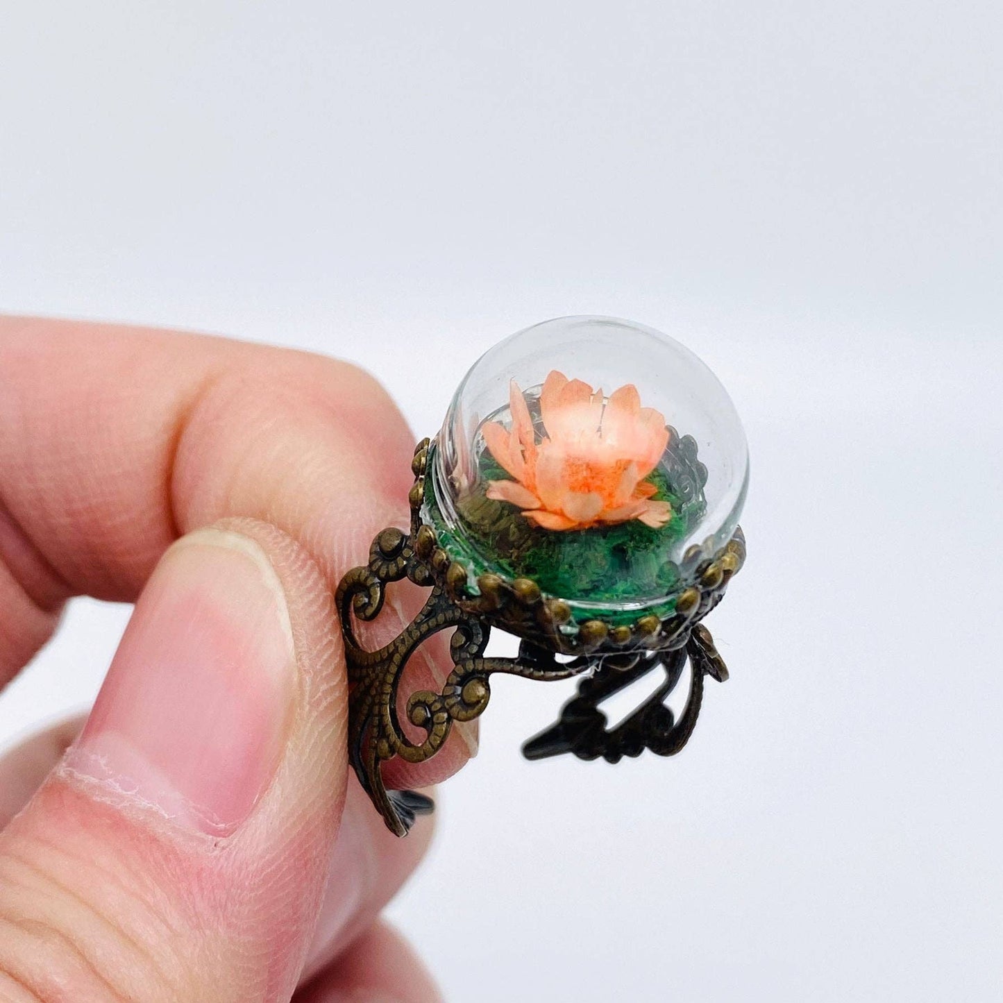 Colorful Baby's Breath Dried Flowers Classical Ring