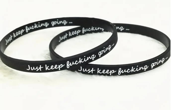 Inspirational Silicone Black Wristband