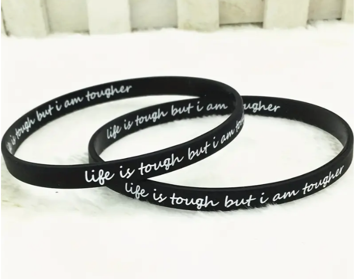 Inspirational Silicone Black Wristband