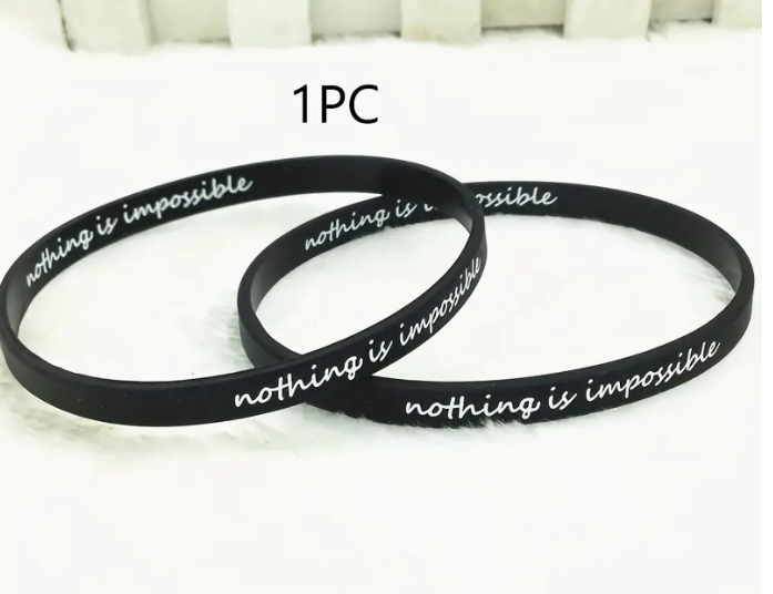 Inspirational Silicone Black Wristband