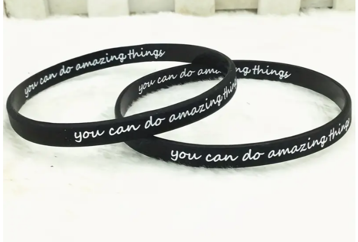 Inspirational Silicone Black Wristband